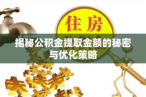 镇沅揭秘公积金提取金额的秘密与优化策略